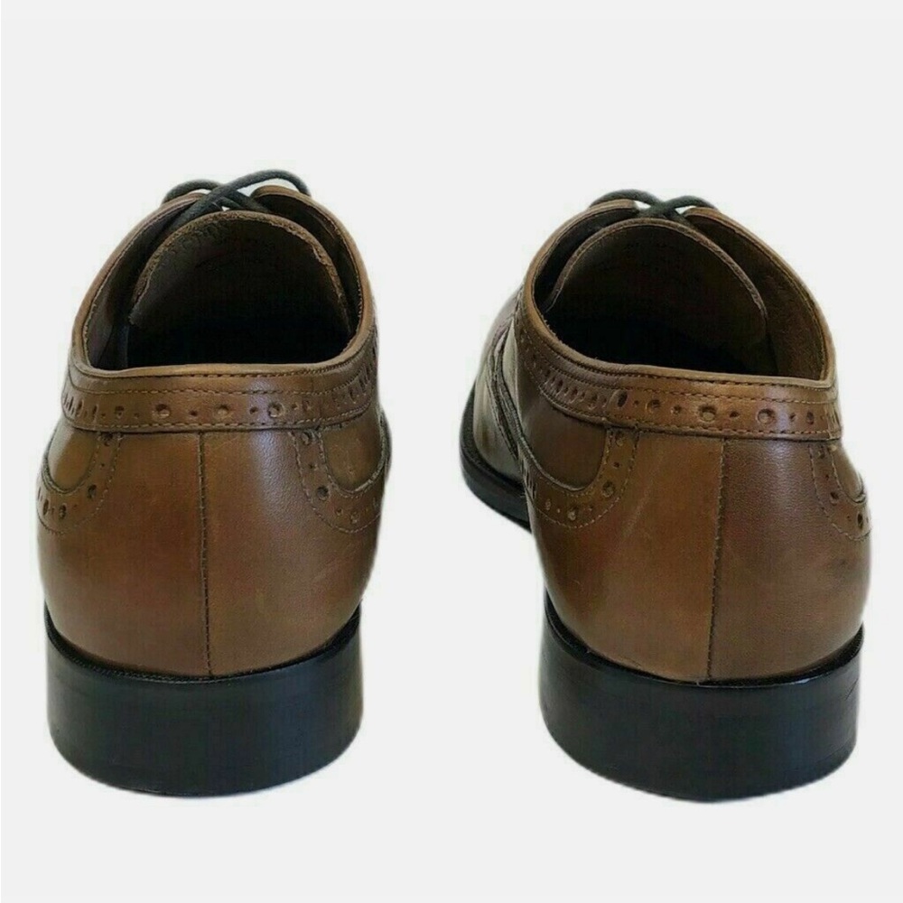 Men's Johnston Murphy Brown Wing Tip Shoes Size 8.5 M - Picture 4 of 14